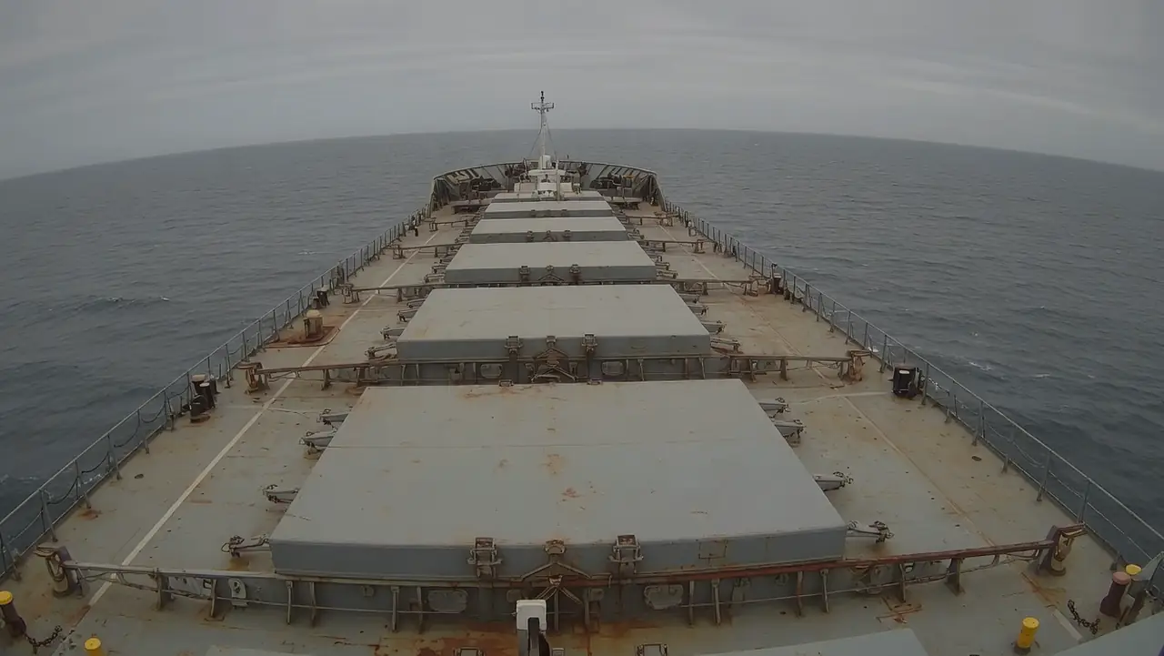 Still from Main deck forward on MV Dauntless